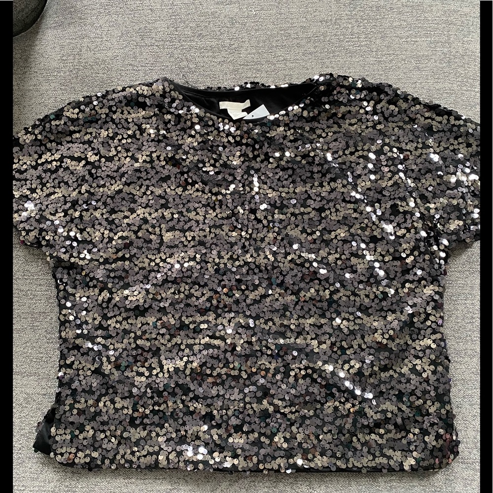 Black sequin top